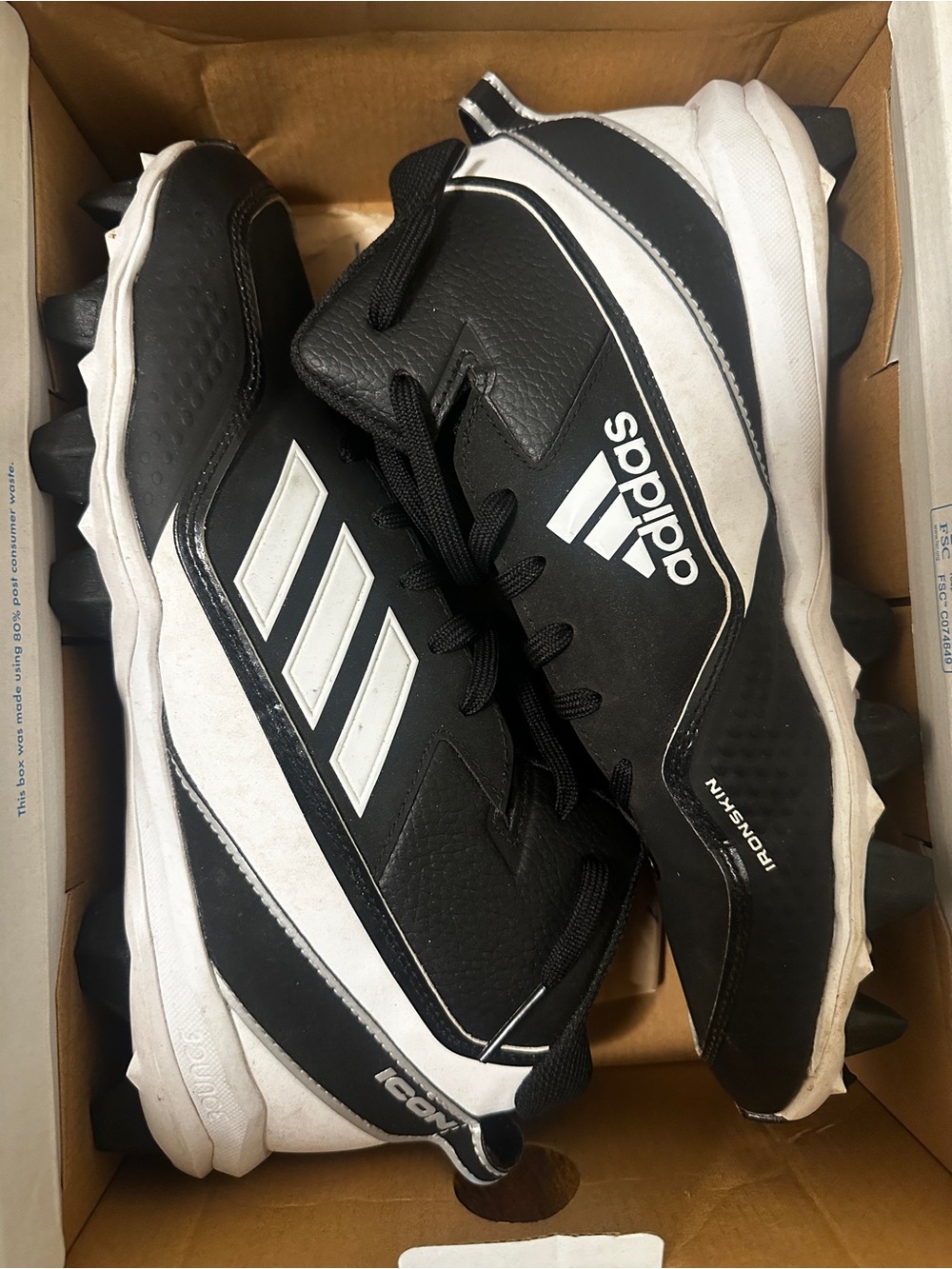 adidas Men’s Black and White Athletic Cleats - Icon Trainer MSH1